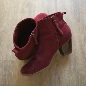 🐙Suede maroon ankle boots